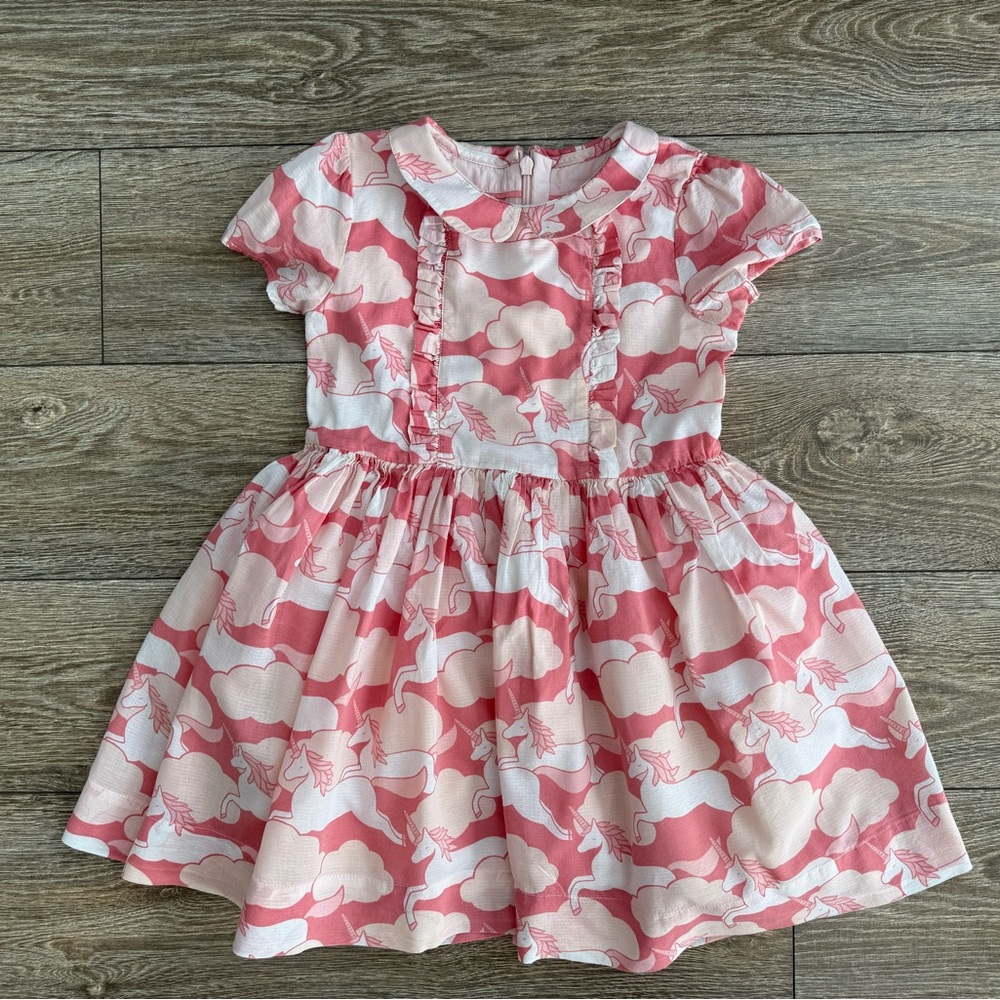 Mini Boden Unicorn Dress 5-6yrs with pockets